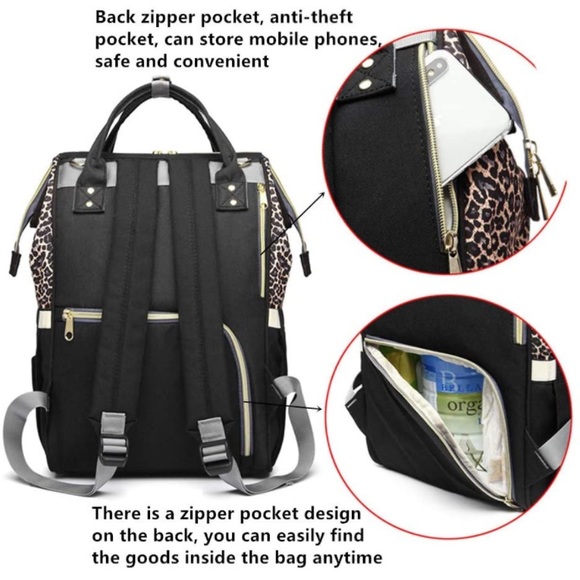 NWTs!๐ Diaper Bag Leopard Print Backpack๐ - Picture 8 of 8